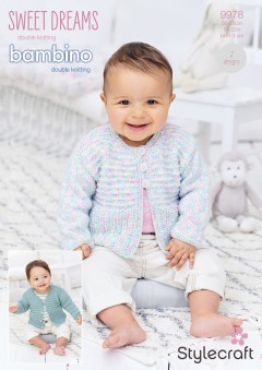 Stylecraft 9978 Cardigans in Bambino DK and Sweet Dreams (leaflet)