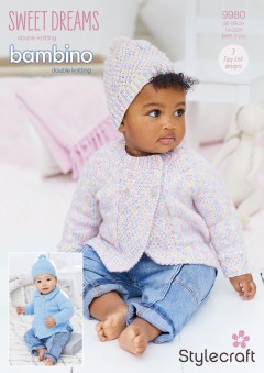 Stylecraft 9980 Jackets and Hat in Bambino DK and Sweet Dreams (downloadable PDF)