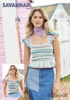 Stylecraft 9988 Crochet Tops in Savannah (downloadable PDF)