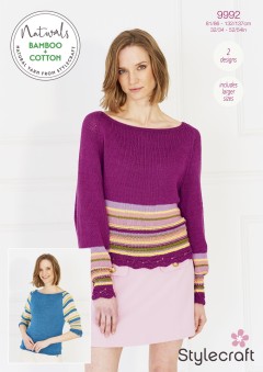 Stylecraft 9992 Sweaters in Naturals - Bamboo and Cotton (leaflet)