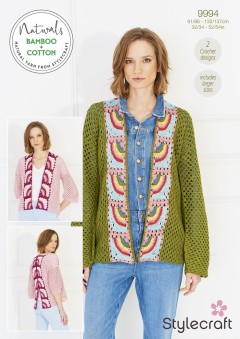 Stylecraft 9994 Crochet Jackets in Naturals - Bamboo and Cotton (downloadable PDF)