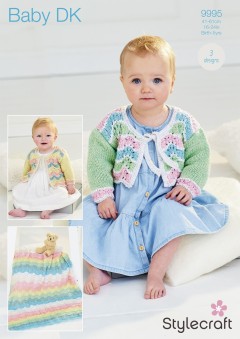 Stylecraft 9995 Cardigans and Blanket in Baby Sparkle DK (downloadable PDF)