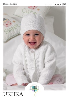 UKHKA 110 Baby Cardigans, Hat & Blanket in DK (downloadable PDF)