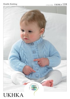 UKHKA 118 Baby Cardigans, Bootees & Hat in DK (downloadable PDF)