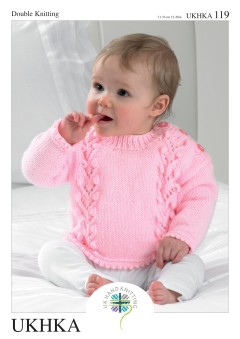 UKHKA 119 Baby Cardigan, Sweater & Hat in DK (downloadable PDF)