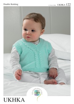 UKHKA 122 Baby Slipovers, Cardigan & Waistcoat in DK (downloadable PDF)