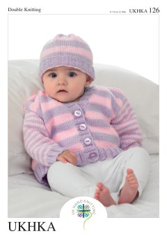 UKHKA 126 Baby Cardigans & Hat in DK (downloadable PDF)