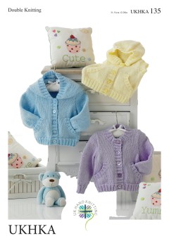 UKHKA 135 Baby Jackets & Waistcoat in DK (downloadable PDF)