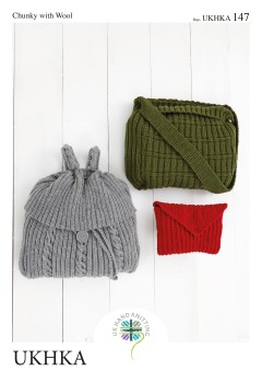 UKHKA 147 Knitted Bags in Chunky (downloadable PDF)