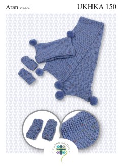 UKHKA 150 Childs Hat, Scarf & Mitts Set in Aran (downloadable PDF)