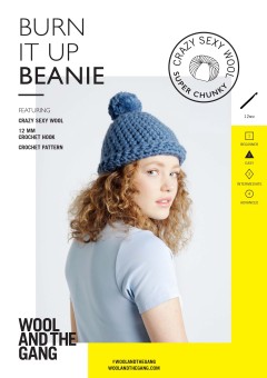 Wool and the Gang Burn It Up Beanie in Crazy Sexy Wool (booklet)