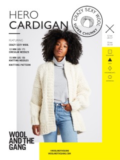 Wool and the Gang Hero Cardigan in Crazy Sexy Wool (booklet)