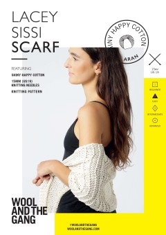 Wool and the Gang Lacey Sissi Scarf in Shiny Happy Cotton (booklet)