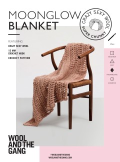 Wool and the Gang Moonglow Blanket in Crazy Sexy Wool (booklet)