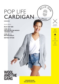 Wool and the Gang Pop Life Cardigan in Billie Jean (booklet)