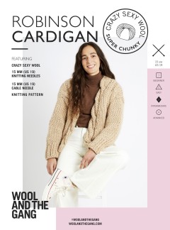 Wool and the Gang Robinson Cardigan in Crazy Sexy Wool (booklet)