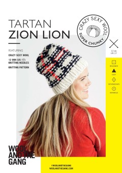 Wool and the Gang Tartan Zion Lion Hat in Crazy Sexy Wool (booklet)