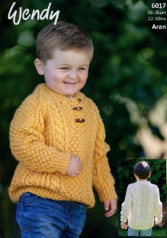 Wendy 6017 Button Neck  Sweater in Aran with Wool (downloadable PDF)