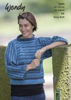 Wendy 6045 Boxy Sweater in Aurora DK (leaflet)