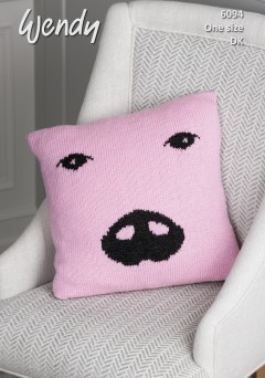 Wendy 6094 Pig Cushion in Wendy with Wool DK (downloadable PDF)
