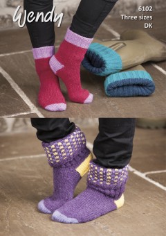 Wendy 6102 Socks in Wendy with Wool DK (downloadable PDF)