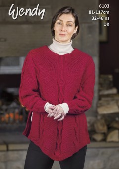 Wendy 6103 Sleeved Poncho in Wendy with Wool DK (downloadable PDF)