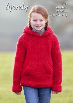 Wendy 6132 - Hoodie in With Wool Super Super Chunky (downloadable PDF)