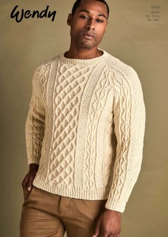 Wendy 6164 Sweater in Pure Wool Aran (leaflet)