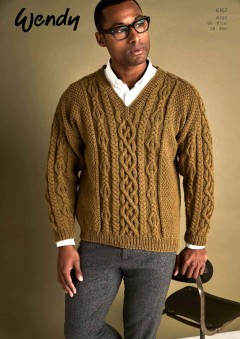 Wendy 6167 Cable Sweater in Pure Wool Aran (leaflet)
