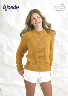 Wendy 7019 Sweater in Supreme Cotton Love DK (leaflet)