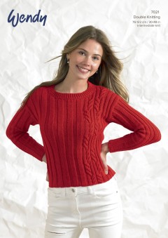 Wendy 7021 Sweater in Supreme Cotton Love DK (leaflet)
