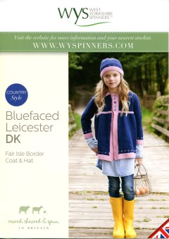 West Yorkshire Spinners Blue Faced Leicester DK - Fair Isle Border Coat & Hat (leaflet)