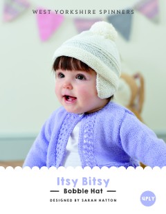 West Yorkshire Spinners - Itsy Bitsy Bobble Hat by Sarah Hatton in Bo Peep 4 Ply (downloadable PDF)