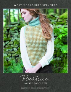 West Yorkshire Spinners - Beatrice - Houndstooth Vest by Emma Wright in Illustrious (downloadable PDF)