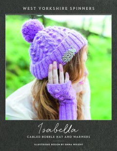 West Yorkshire Spinners - Isabella - Cabled Bobble Hat and Warmers by Emma Wright in Illustrious (downloadable PDF)