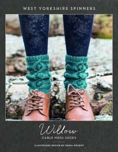 West Yorkshire Spinners - Willow - Cable Moss Socks by Emma Wright in Illustrious (downloadable PDF)
