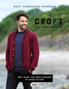 West Yorkshire Spinners - Rory - Shawl Collared Cardigan by Sarah Hatton in The Croft Shetland Colours (downloadable PDF)