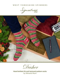West Yorkshire Spinners - Dasher - Rib & Textured Socks by Winwick Mum in Signature 4 Ply (downloadable PDF)