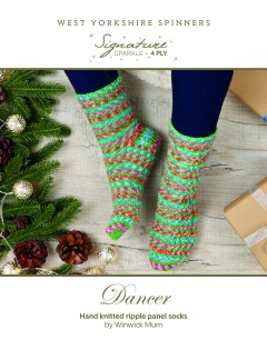 West Yorkshire Spinners - Dancer - Ripple Panel Socks by Winwick Mum in Signature 4 Ply (downloadable PDF)