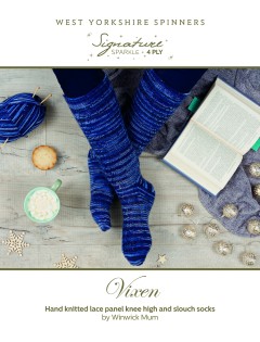 West Yorkshire Spinners - Vixen - Lace Panel Knee High and Slouch Socks by Winwick Mum in Signature 4 Ply(downloadable PDF)