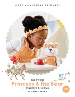 West Yorkshire Spinners - Princess & The Bear - Pinafore & Crown by Emma Varnam in Bo Peep Luxury Baby DK (downloadable PDF)