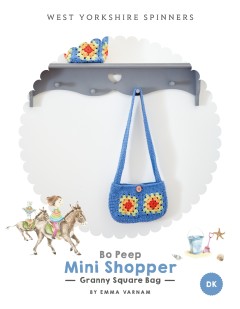 West Yorkshire Spinners - Mini Shopper - Granny Square Bag by Emma Varnam in Bo Peep Luxury Baby DK (downloadable PDF)