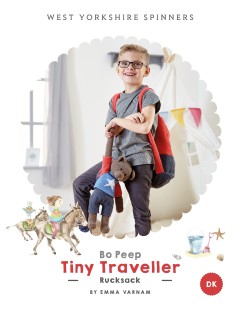 West Yorkshire Spinners - Tiny Traveller - Rucksack by Emma Varnam in Bo Peep Luxury Baby DK (downloadable PDF)