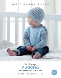 West Yorkshire Spinners - Puddles - Sweater & Hat by Jenny Watson in Bo Peep Luxury Baby DK (downloadable PDF)