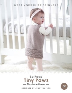West Yorkshire Spinners - Tiny Paws - Pinafore Dress by Jenny Watson in Bo Peep Luxury Baby DK (downloadable PDF)