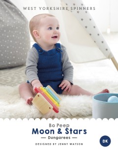 West Yorkshire Spinners - Moon & Stars - Dungarees by Jenny Watson in Bo Peep Luxury Baby DK (downloadable PDF)