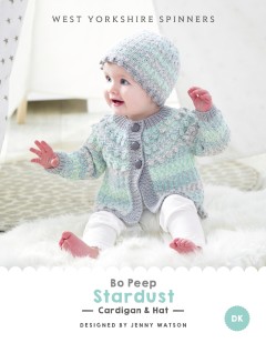 West Yorkshire Spinners - Stardust - Cardigan & Hat by Jenny Watson in Bo Peep Luxury Baby DK (downloadable PDF)