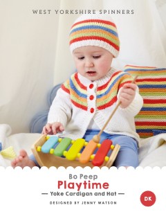 West Yorkshire Spinners - Playtime - Yoke Cardigan & Hat by Jenny Watson in Bo Peep Luxury Baby DK (downloadable PDF)