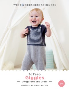 West Yorkshire Spinners - Giggles - Dungaree & Dress by Jenny Watson in Bo Peep Luxury Baby DK (downloadable PDF)