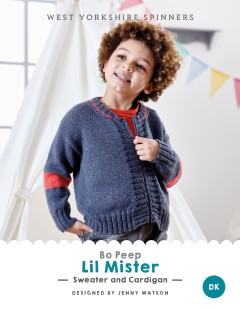 West Yorkshire Spinners - Lil Mister - Sweater & Cardigan by Jenny Watson in Bo Peep Luxury Baby DK (downloadable PDF)
